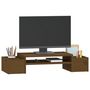 Voir la diapositive 4 : VIDAXL Support de moniteur Marron miel 70x27,5x15cm Bois de pin solide