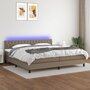 Voir la diapositive 1 : VIDAXL Sommier a lattes de lit et matelas et LED Taupe 200x200cm Tissu