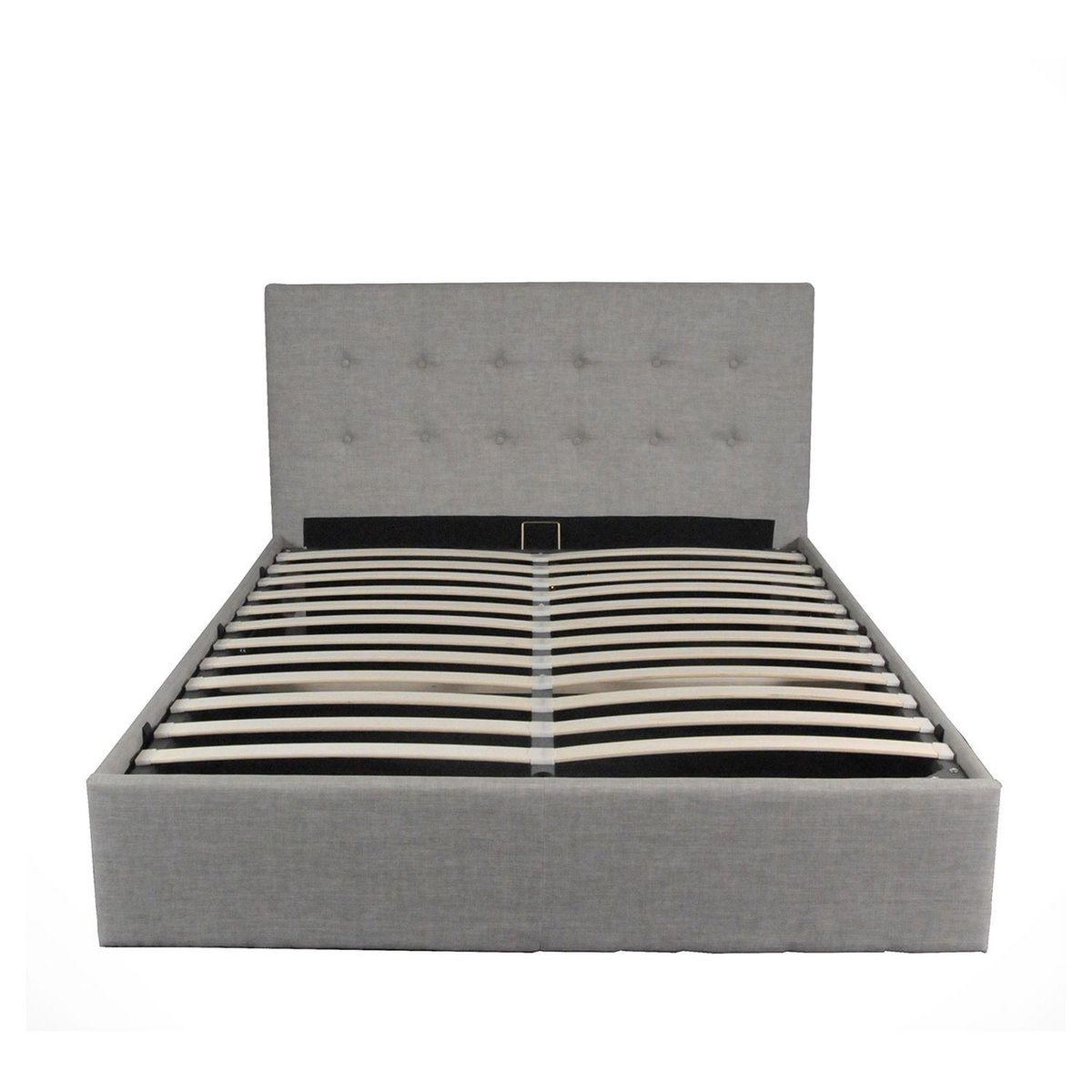 Lit coffre avec tête de lit capitonnée, livré avec sommier 140x190 CM CATANE