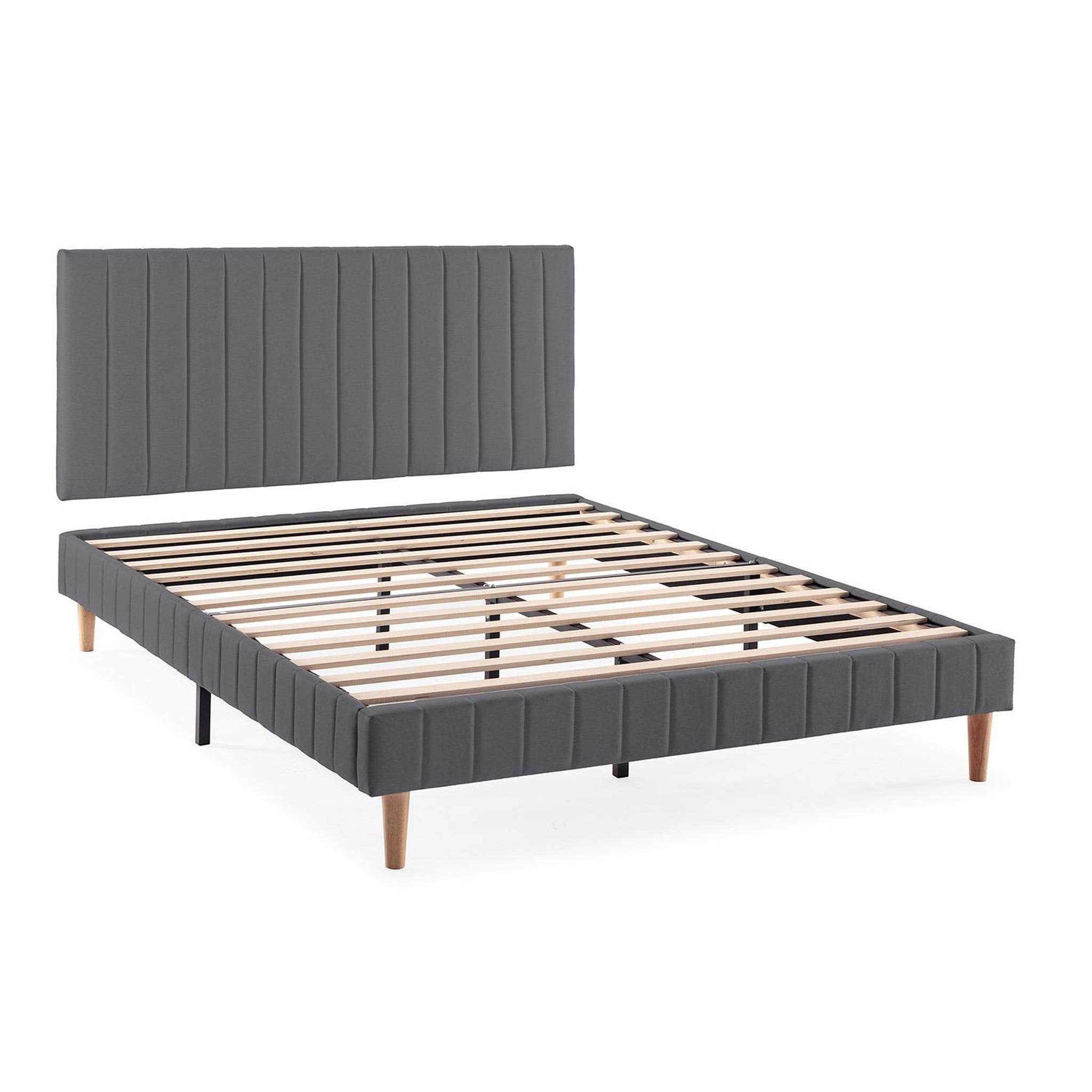 VS VENTA-STOCK Sommier + tête de lit Eris 140x200 cm Gris foncé
