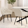 Voir la diapositive 2 : ID MARKET Lot de 2 chaises de salle à manger, fauteuils de table capitonnés LYA velours beige