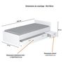 Voir la diapositive 3 : Lit simple avec rangements 90X190 cm 1 chevet intégré et 1 tiroir BLAST