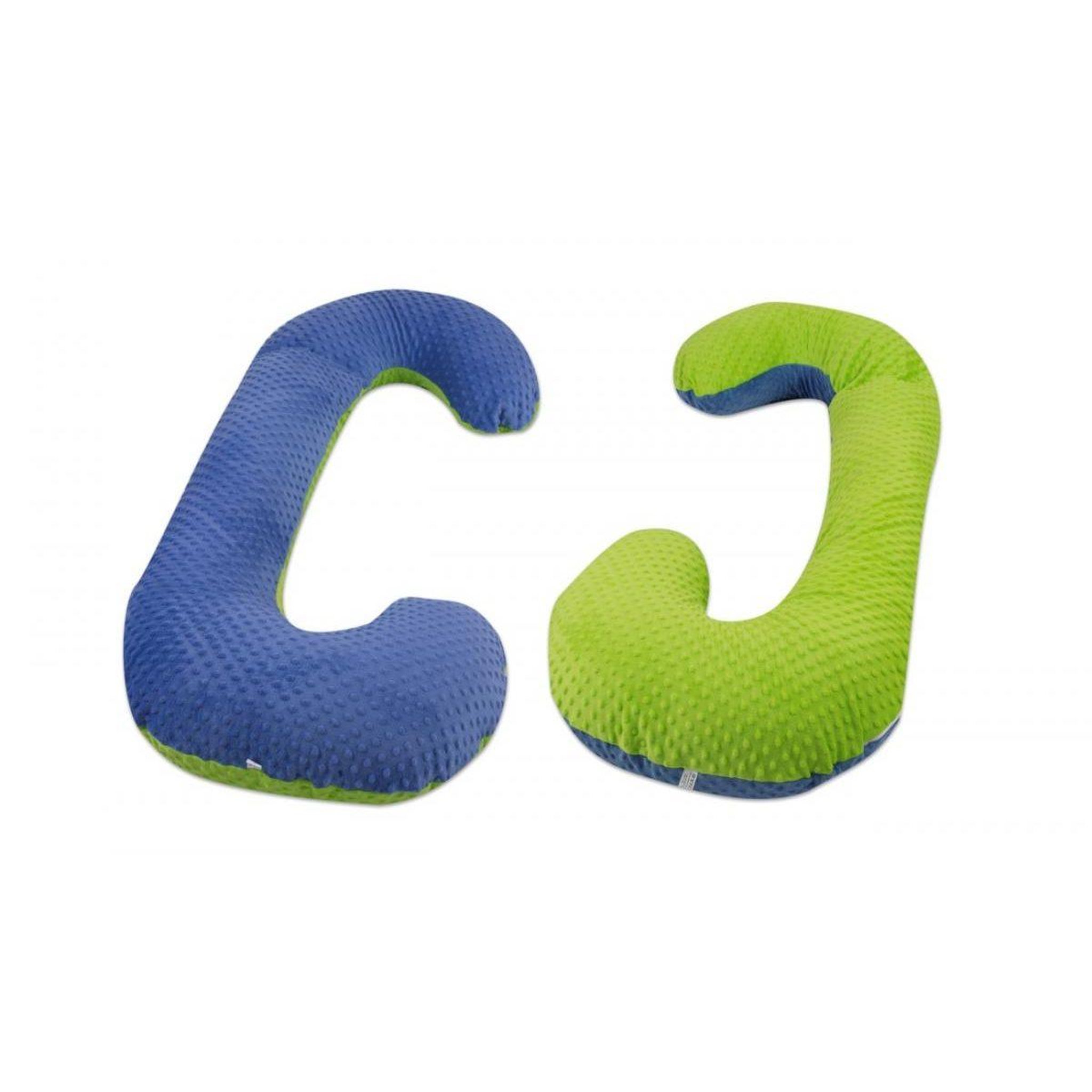 VELINDA Coussin Minky de maternité forme C bleu – vert