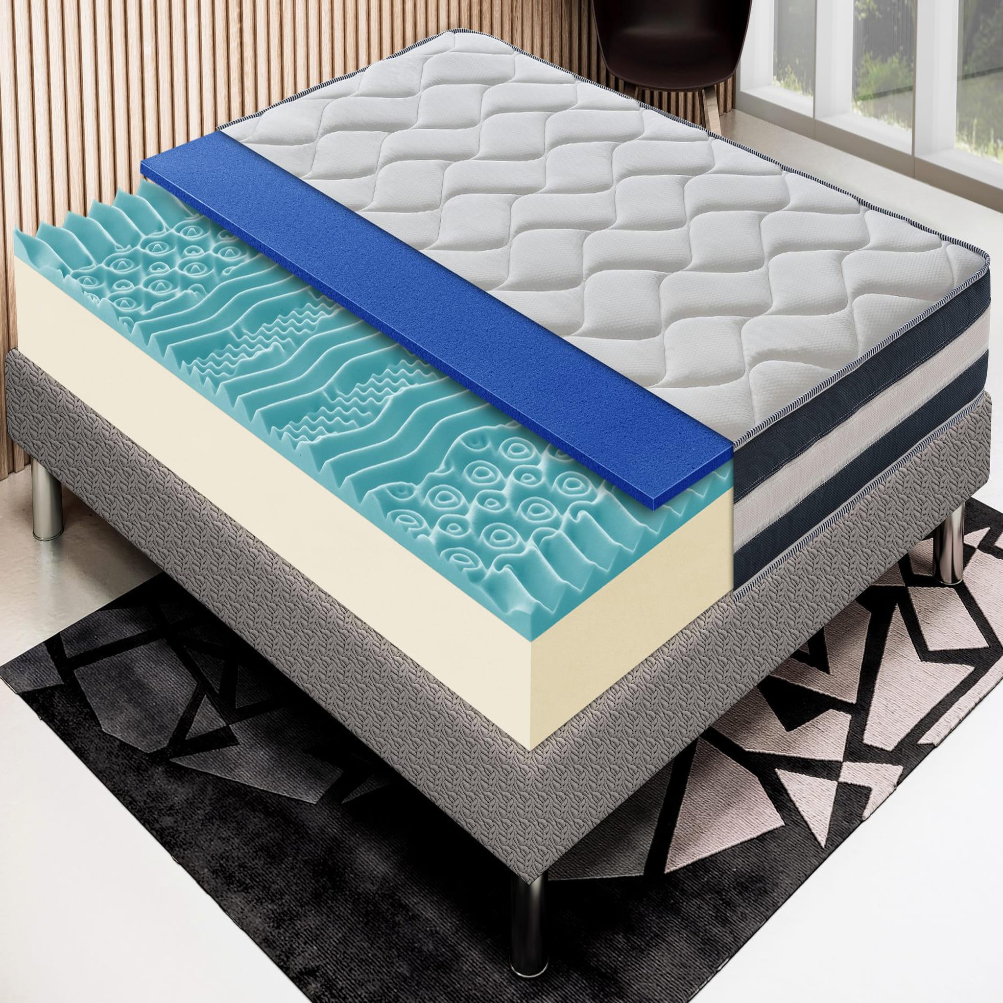 Voir la diapositive 5 : ILOVESLEEP Matelas Mousse FANTASMA - Accueil Mémoire De Forme - Epaisseur 25 Cm