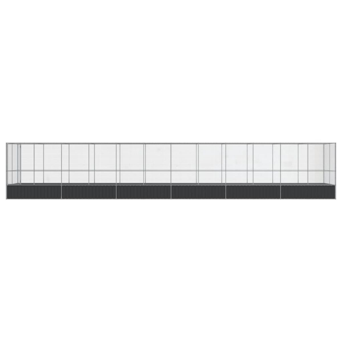 VIDAXL Voliere avec extension argente 1246x207x212 cm acier