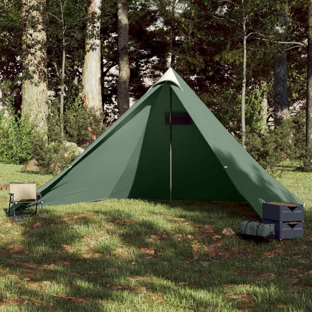VIDAXL Tente familiale tipi 7 personnes vert impermeable