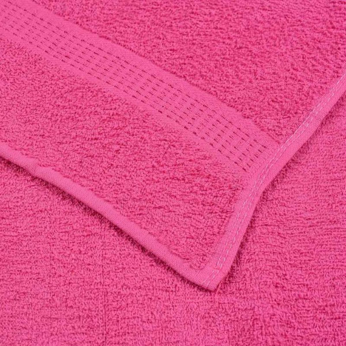 VIDAXL Serviettes de douche 2 pcs rose 70x140 cm 360 g m² 100% coton