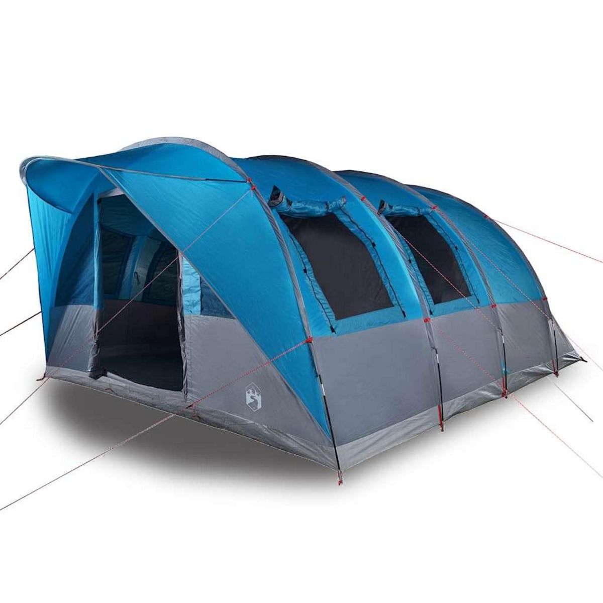 VIDAXL Tente de camping tunnel 5 personnes bleu impermeable