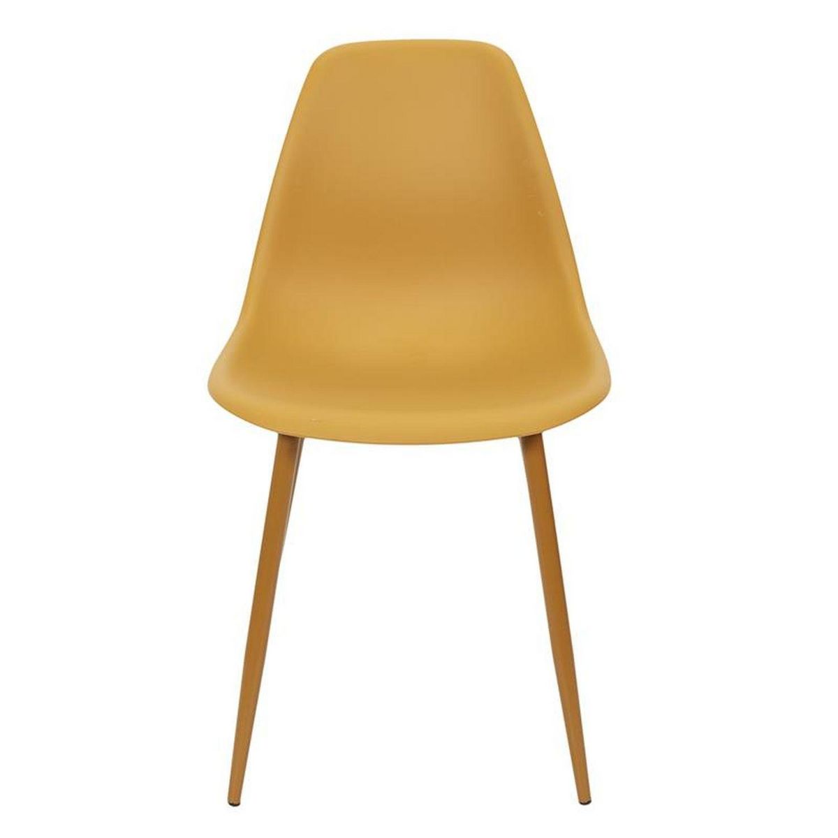 TOILINUX Lot de 6 Chaises style scandinave Mila avec pieds en métal - Jaune