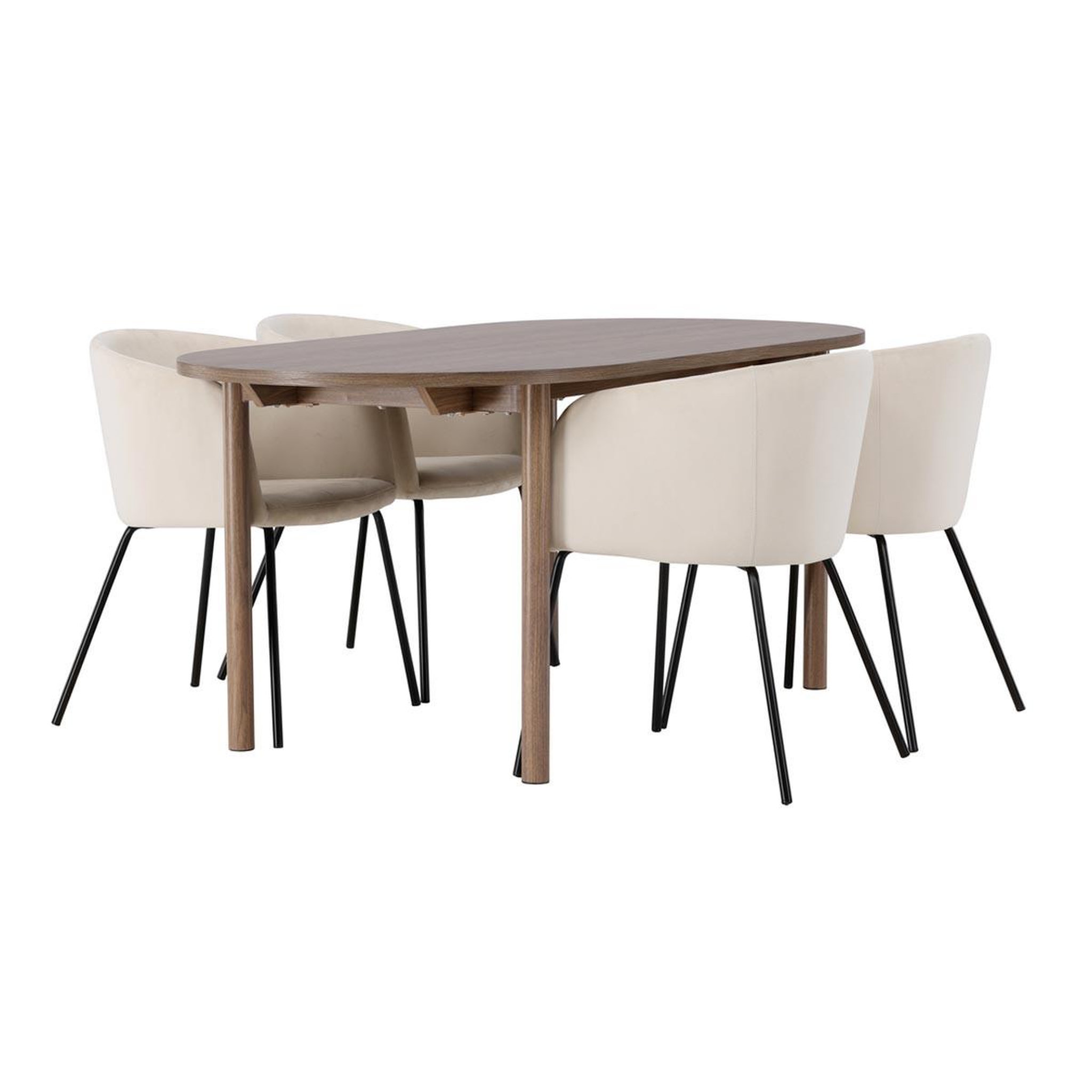 Paris Prix Ensemble table à manger & 4 chaises  andy & berit  180cm naturel & beige