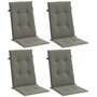 Voir la diapositive 3 : VIDAXL Coussins de chaise a dossier haut lot de 4 gris fonce melange