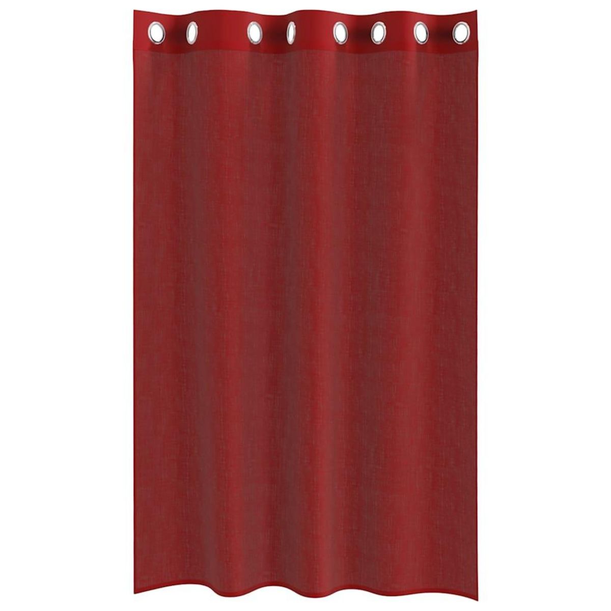 VIDAXL Rideaux en voile avec œillets 2 pcs rouge bordeaux