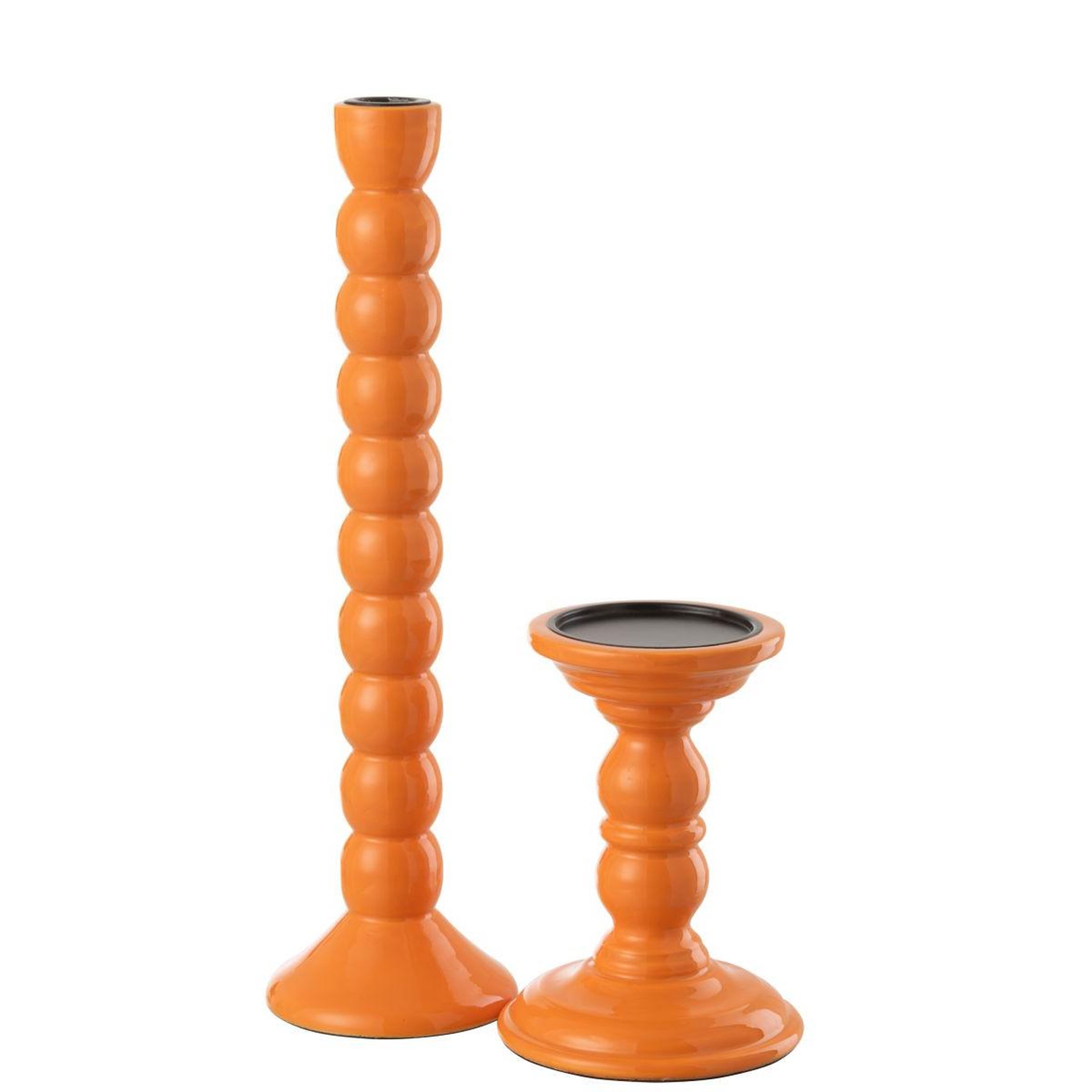 Voir la diapositive 3 : J-LINE Bougeoir design en bois  waldo  38cm orange