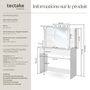 Voir la diapositive 6 : tectake Coiffeuse avec miroir style hollywoodien blanc