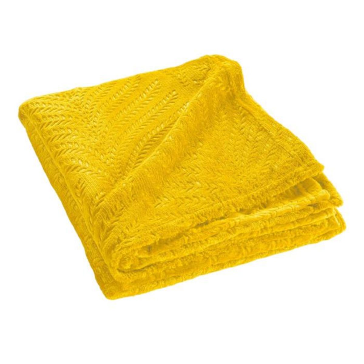 Paris Prix Plaid Uni en Flanelle  Nelia  125x150cm Jaune