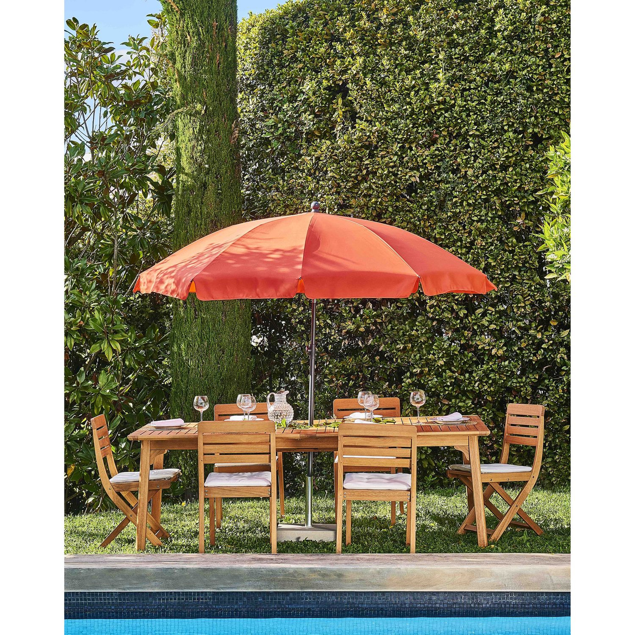 Voir la diapositive 1 : FAVEX Parasol rond inclinable - 2m - Corail