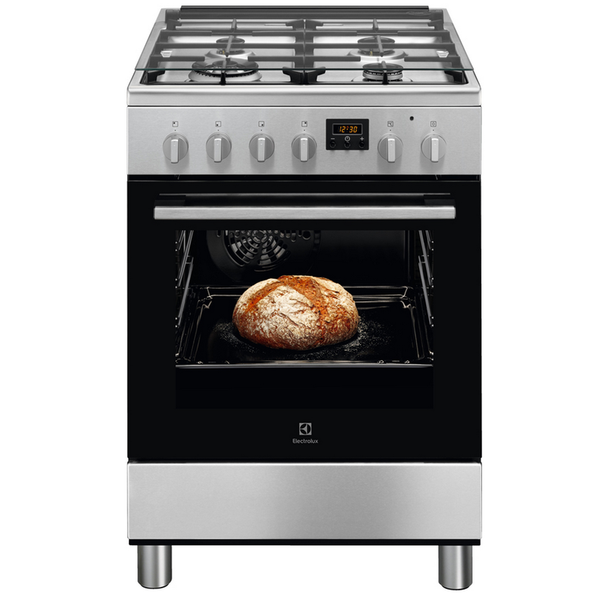 Voir la diapositive 1 : ELECTROLUX Cuisinière gaz 57l  4 feux inox - LKK644200X