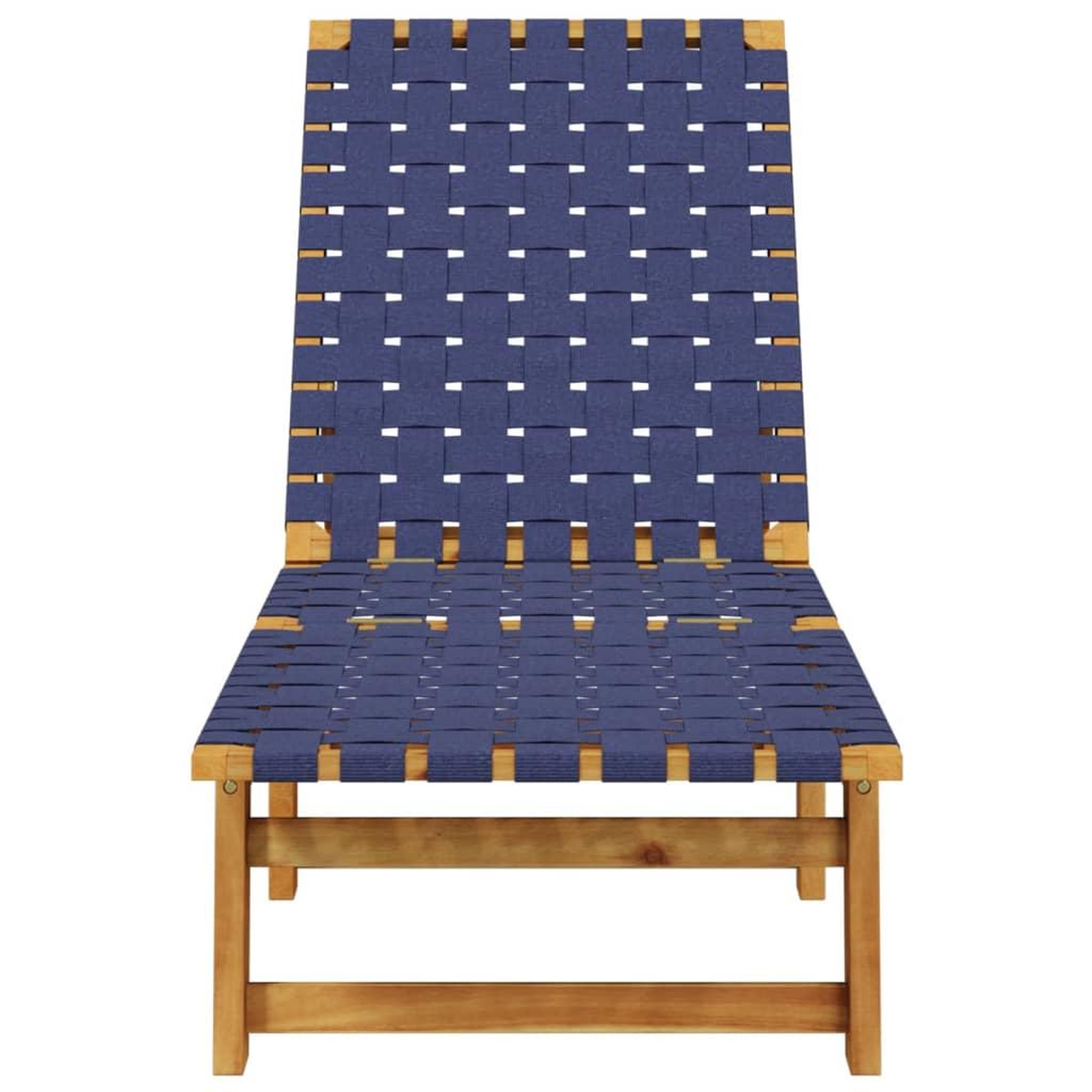 Voir la diapositive 3 : VIDAXL Chaises longues bleu fonce bois d'acacia solide et tissu