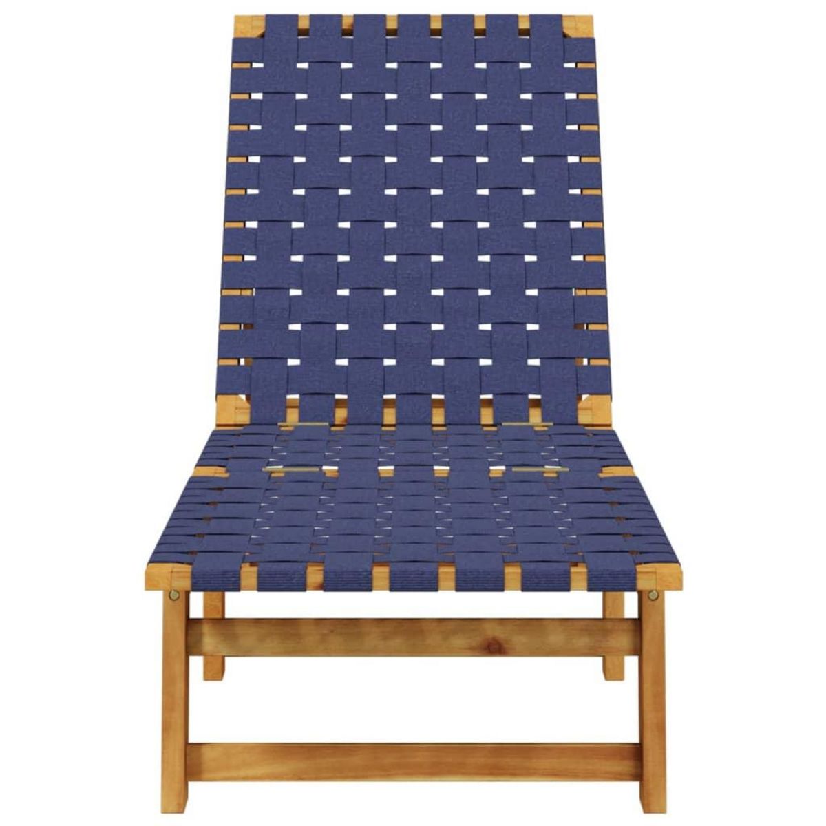 VIDAXL Chaises longues bleu fonce bois d'acacia solide et tissu