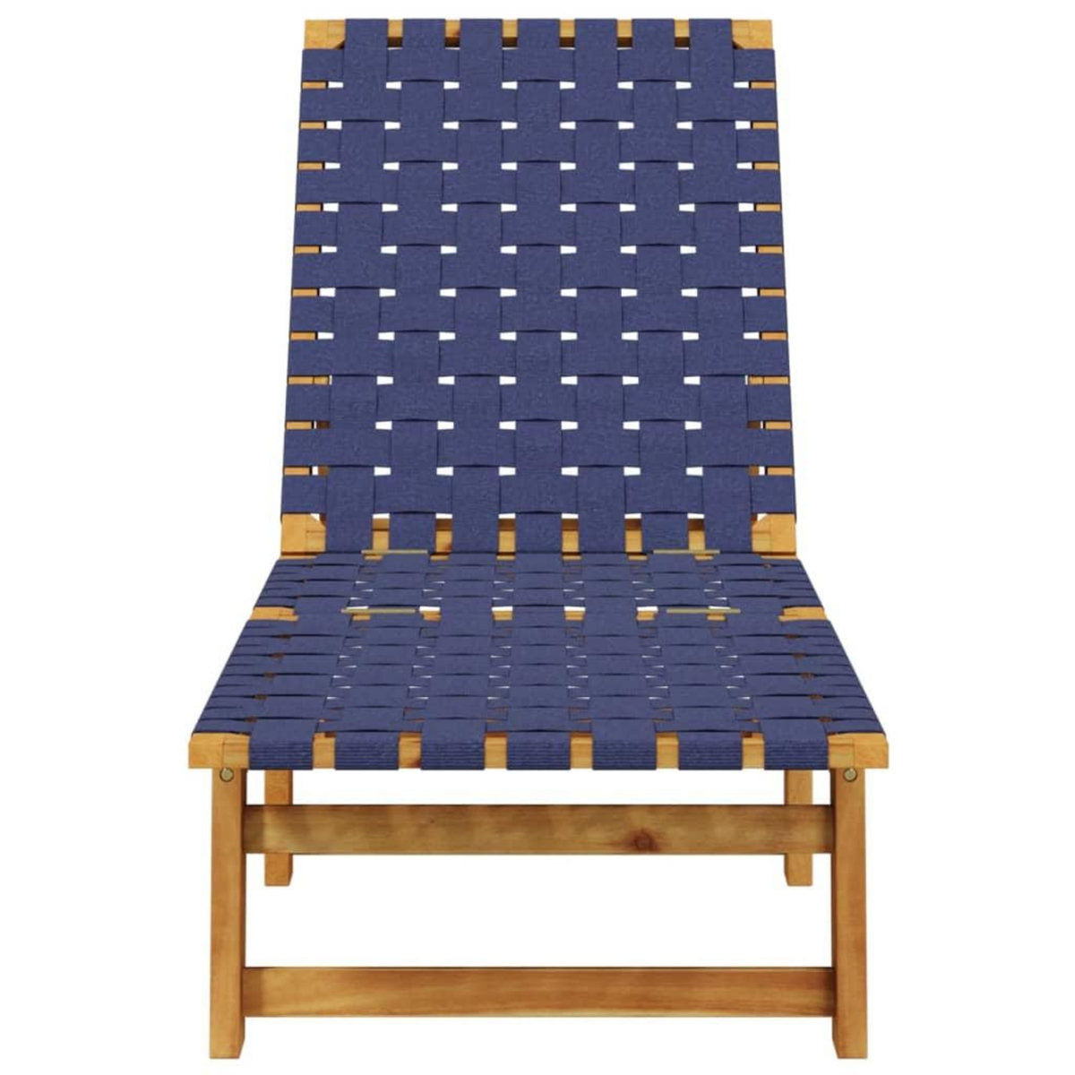 VIDAXL Chaises longues bleu fonce bois d'acacia solide et tissu