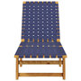Voir la diapositive 3 : VIDAXL Chaises longues bleu fonce bois d'acacia solide et tissu