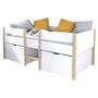 Voir la diapositive 8 : Ensemble Lit enfant mi hauteur 90X190cm avec échelle et 2 tiroirs + sommier ZEPHIR + matelas 90 x190 cm DIONE