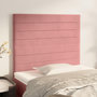 Voir la diapositive 1 : VIDAXL Tetes de lit 2 pcs Rose 80x5x78/88 cm Velours
