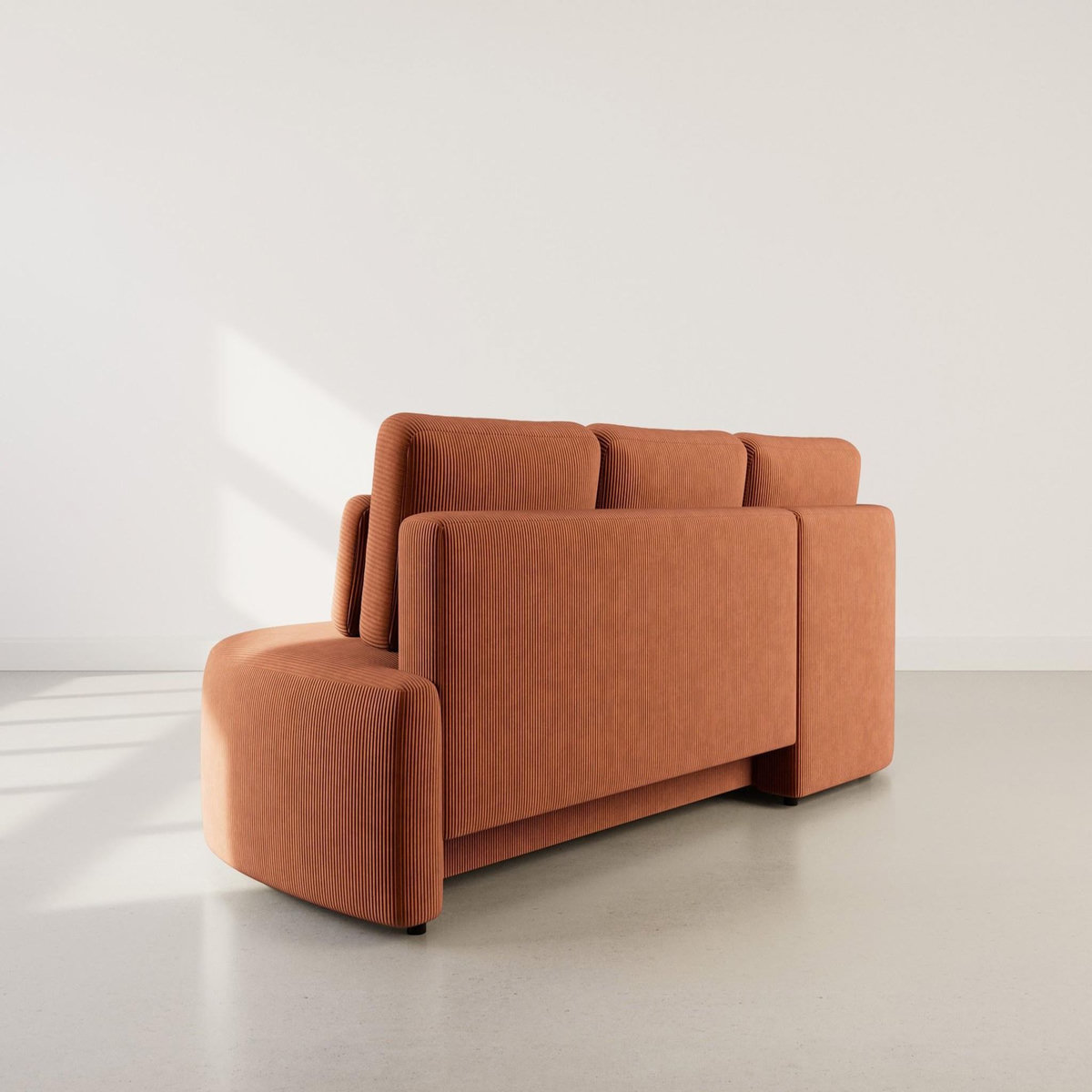 LISA DESIGN Mahina - canapé d'angle gauche 4 places convertible avec coffre en velours côtelé