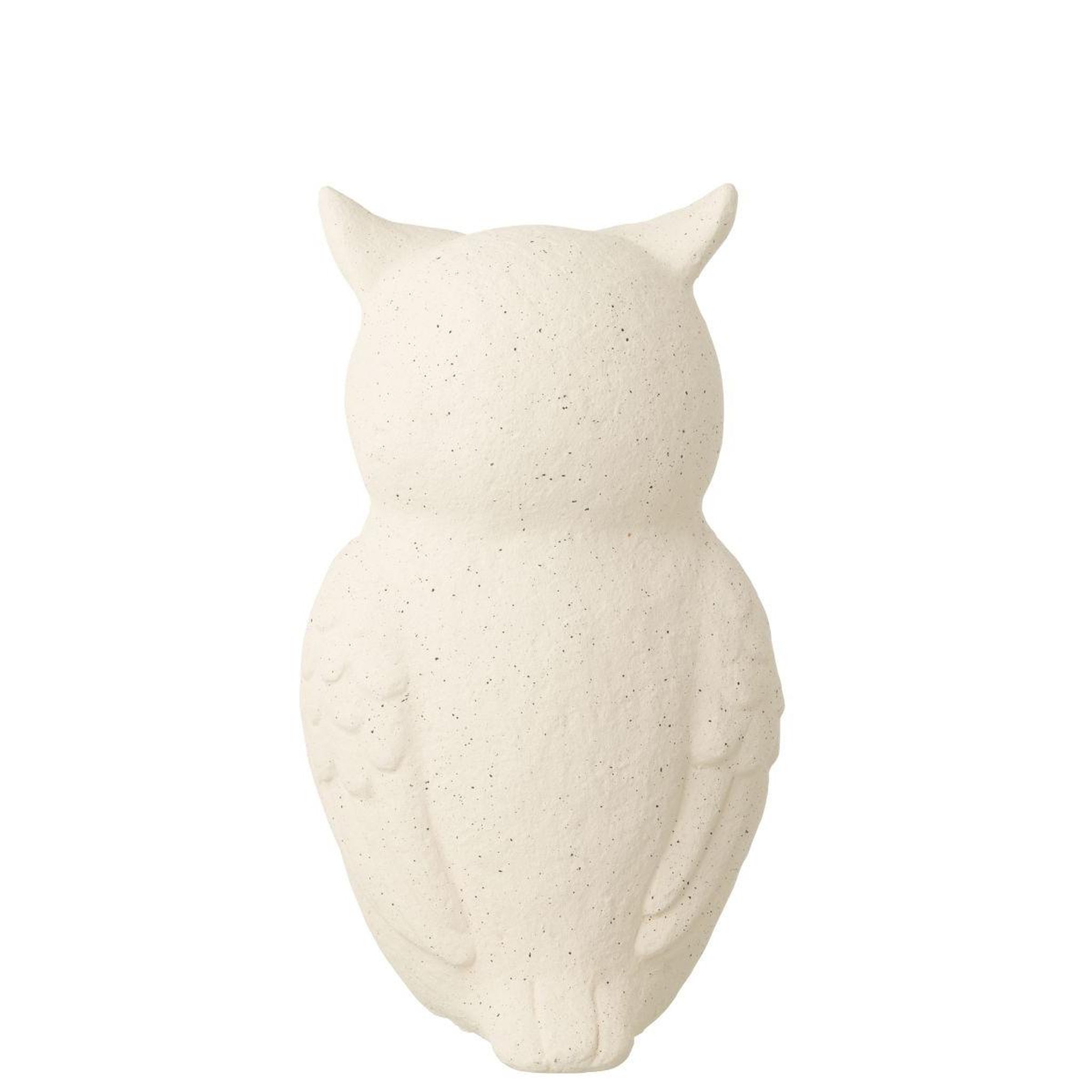 Voir la diapositive 3 : J-LINE Statuette hibou d'extérieur  mosaïque  41cm beige