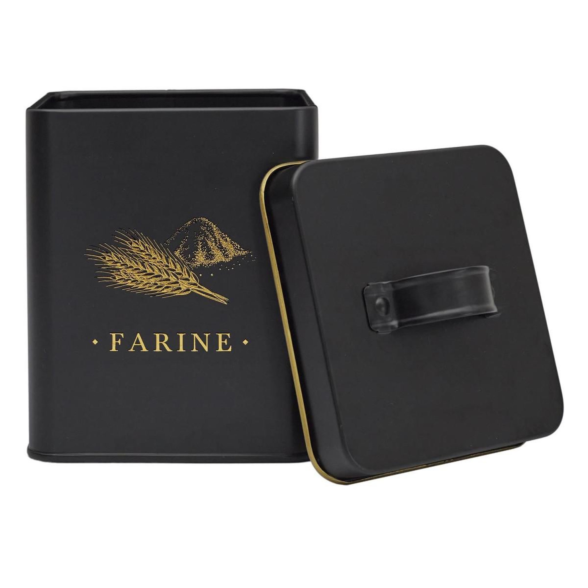Voir la diapositive 3 : COOK CONCEPT Boîte à farine en métal  lounge  19cm noir