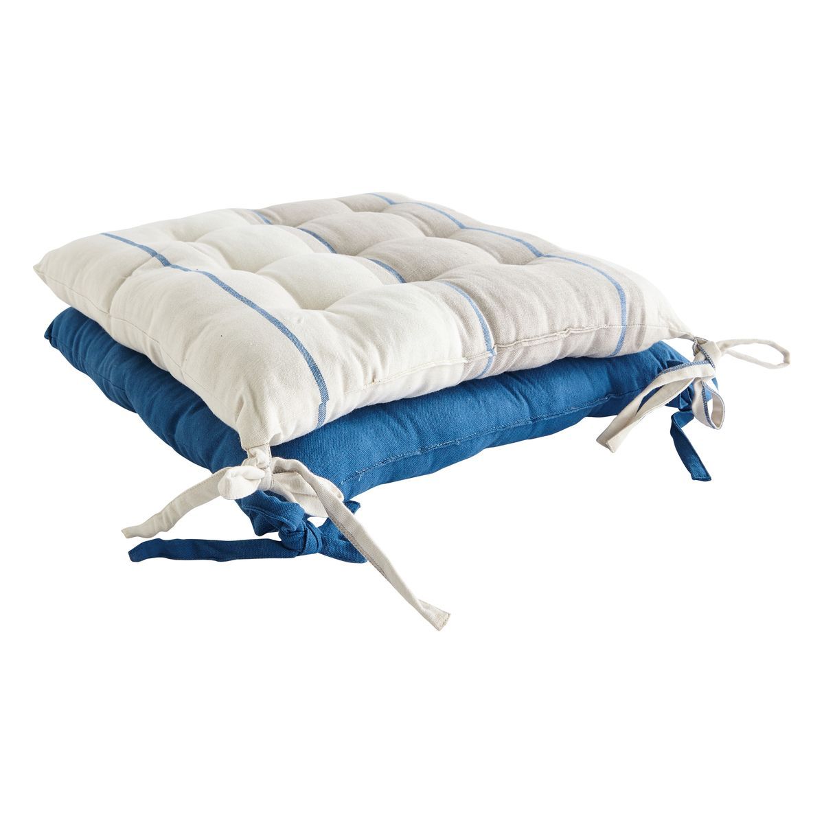 ACTUEL Galette de chaise carrée à nouettes en coton MIKADO