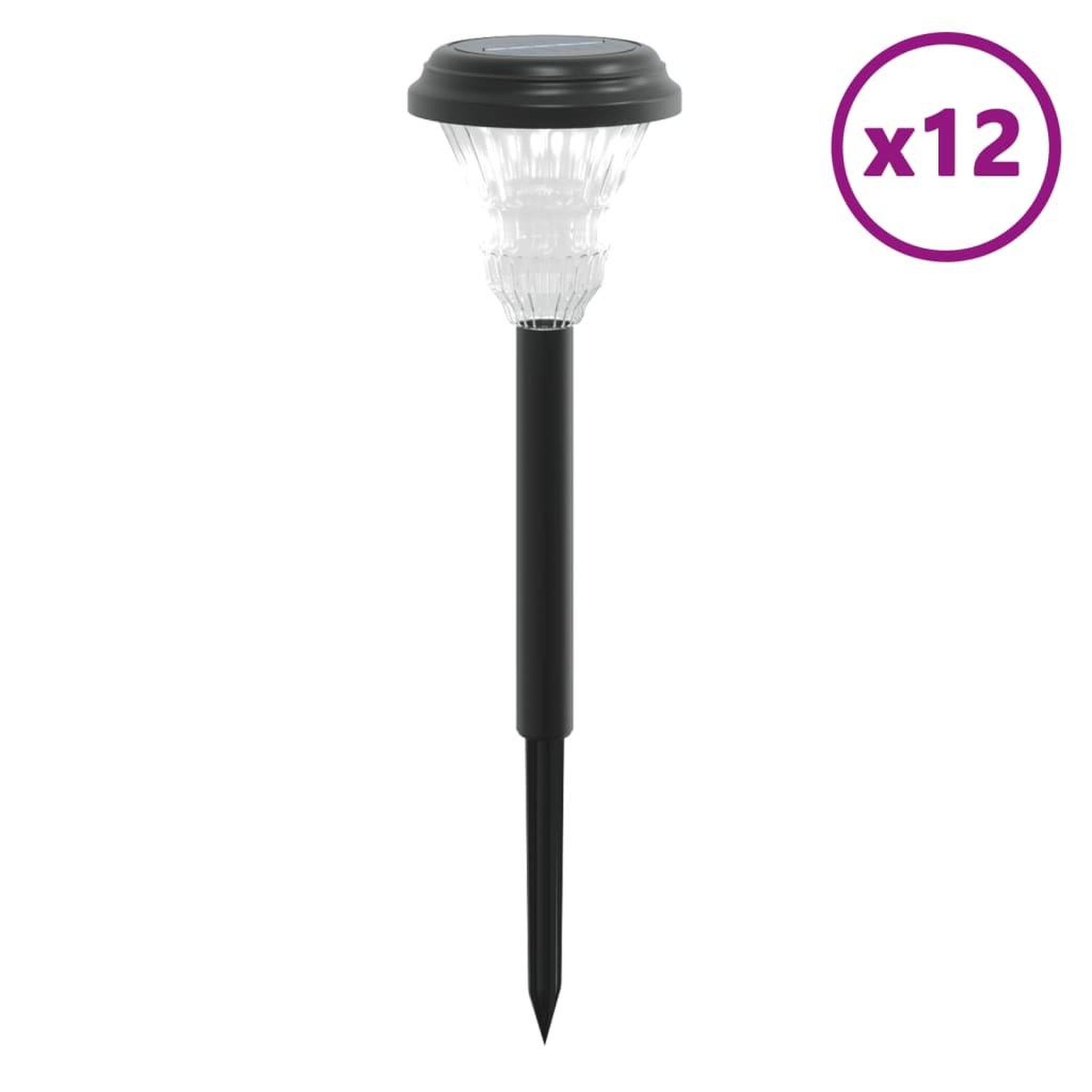 Voir la diapositive 2 : VIDAXL Lampes solaires d'allees et piquets de sol 12 pcs blanc