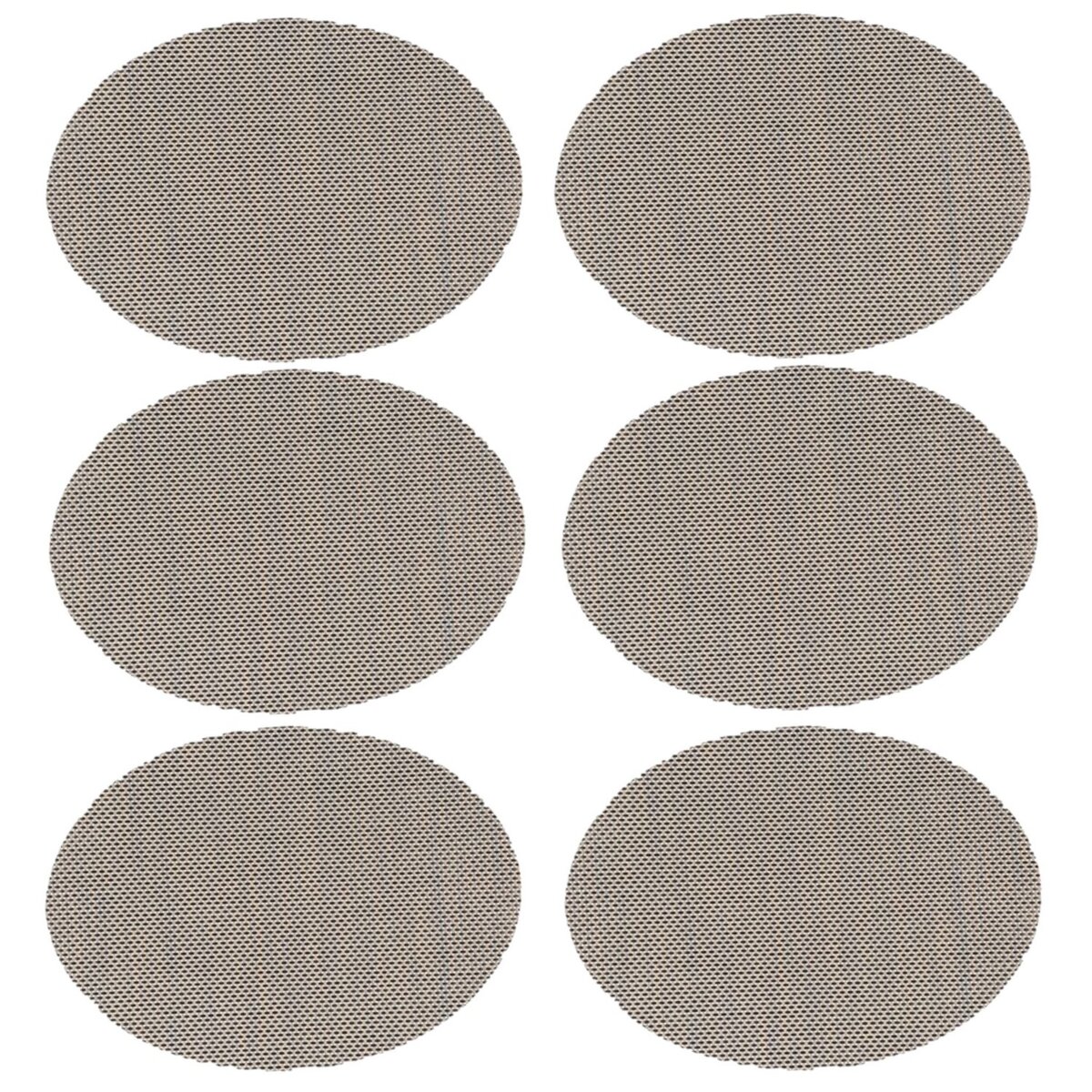 TOILINUX Lot de 6 Sets de table Maoli oval effet tissé - 45 x 35 cm - Noir et Blanc