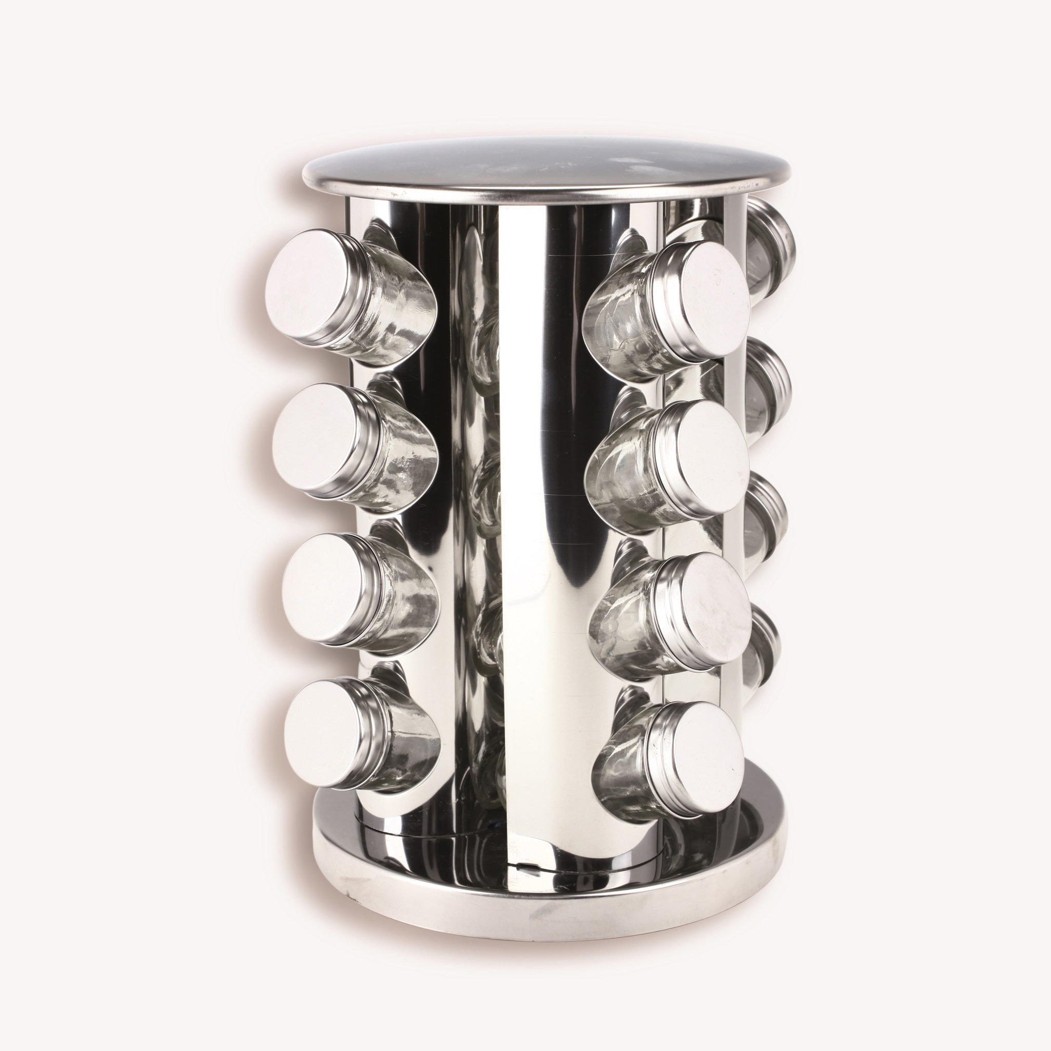SECRET DE GOURMET Support 16 pots à épices tournant en inox