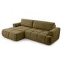 Voir la diapositive 2 : BEST MOBILIER Leonie - canapé d'angle gauche 4 places convertible avec coffre en velours texturé
