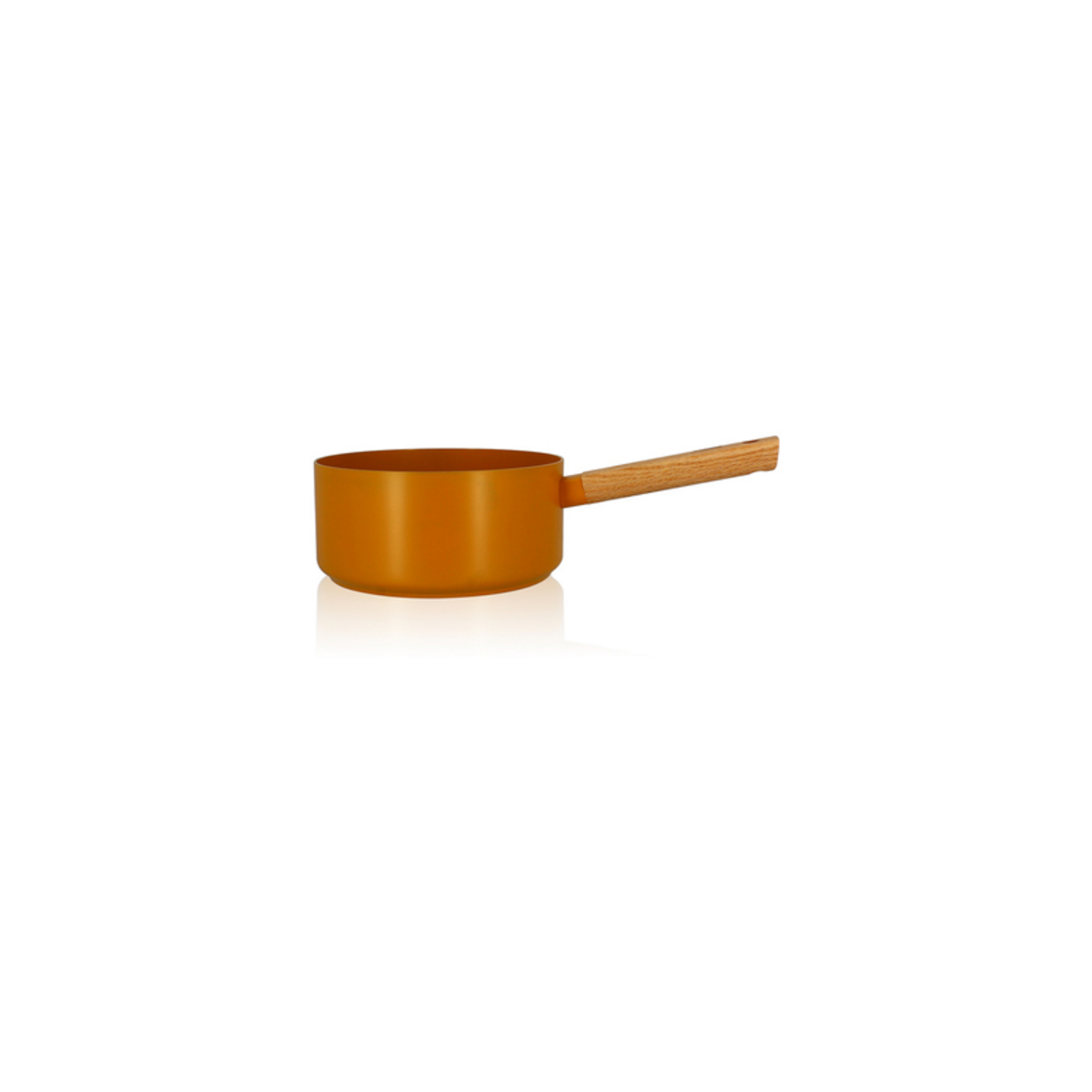 Ogo Casserolerie Ogo CASSEROLE ECTOR 20 CM EN ALUMINIUM REVETEMENT CERAMIQUE JAUNE AVEC MANCHE EN BOIS