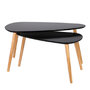 Voir la diapositive 1 : Paris Prix Lot de 2 Tables Gigognes  Forme Galet  80cm Noir