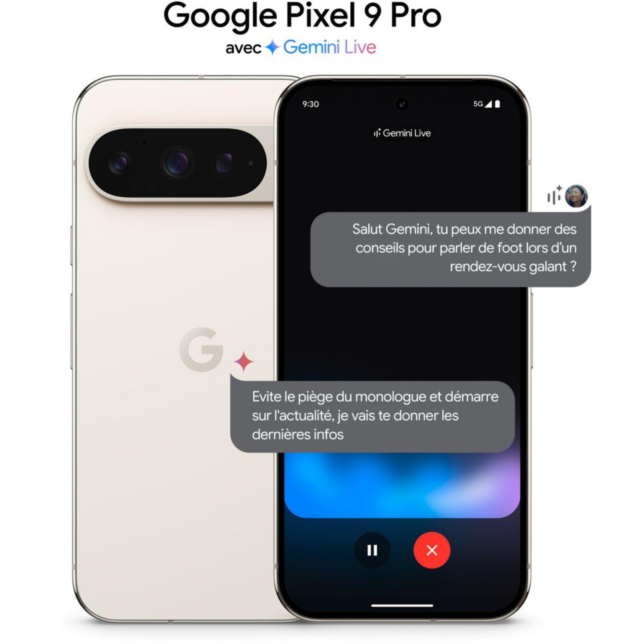 Voir la diapositive 1 : GOOGLE Smartphone Pixel 9 Pro Porcelaine 128Go