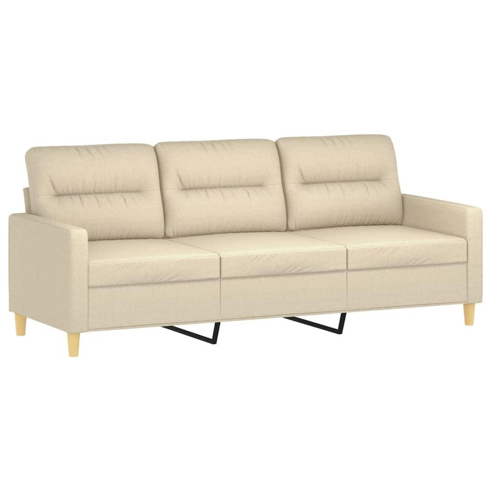 Voir la diapositive 5 : VIDAXL Ensemble de canapes 4 pcs avec coussins creme tissu