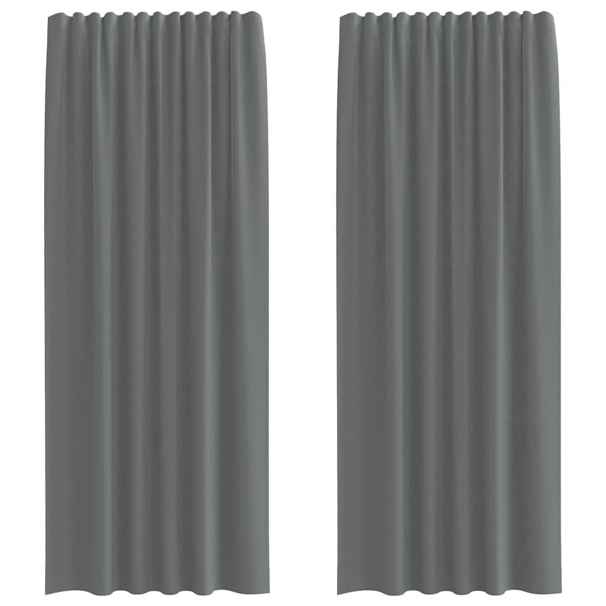 Voir la diapositive 2 : VIDAXL Rideaux en voile avec boucles 2 pcs gris fonce 140x245 cm