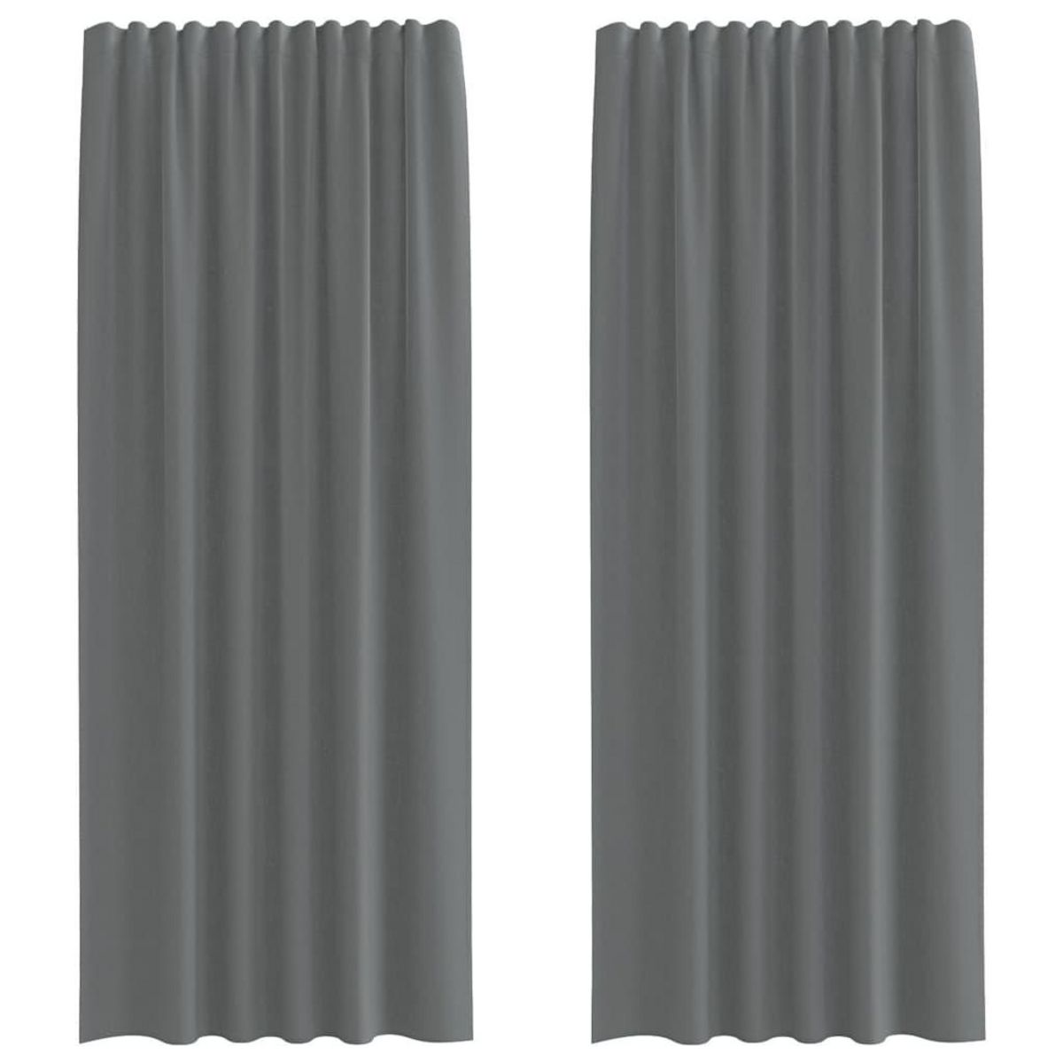 VIDAXL Rideaux en voile avec boucles 2 pcs gris fonce 140x245 cm