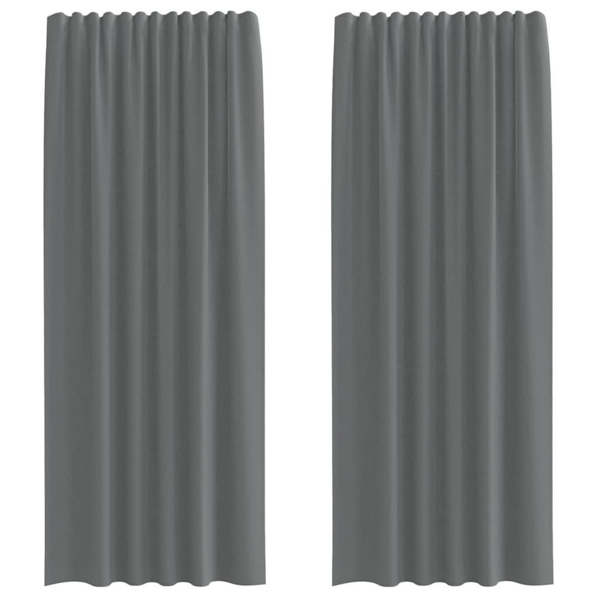 VIDAXL Rideaux en voile avec boucles 2 pcs gris fonce 140x245 cm