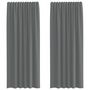 Voir la diapositive 2 : VIDAXL Rideaux en voile avec boucles 2 pcs gris fonce 140x245 cm