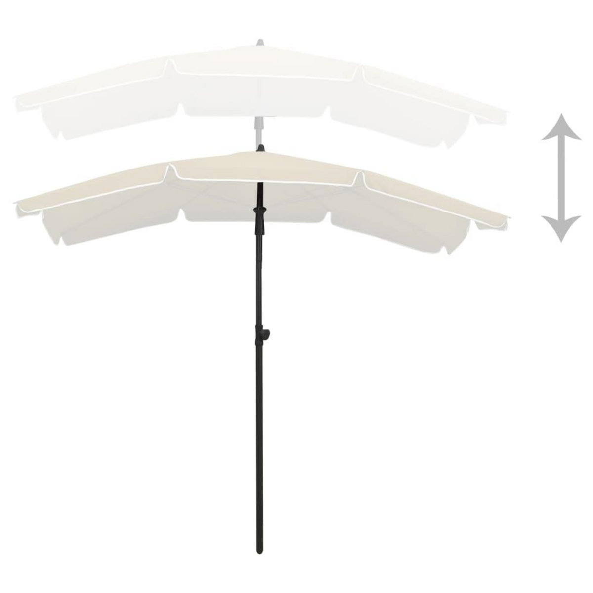 VIDAXL Parasol de jardin avec mat 200x130 cm sable