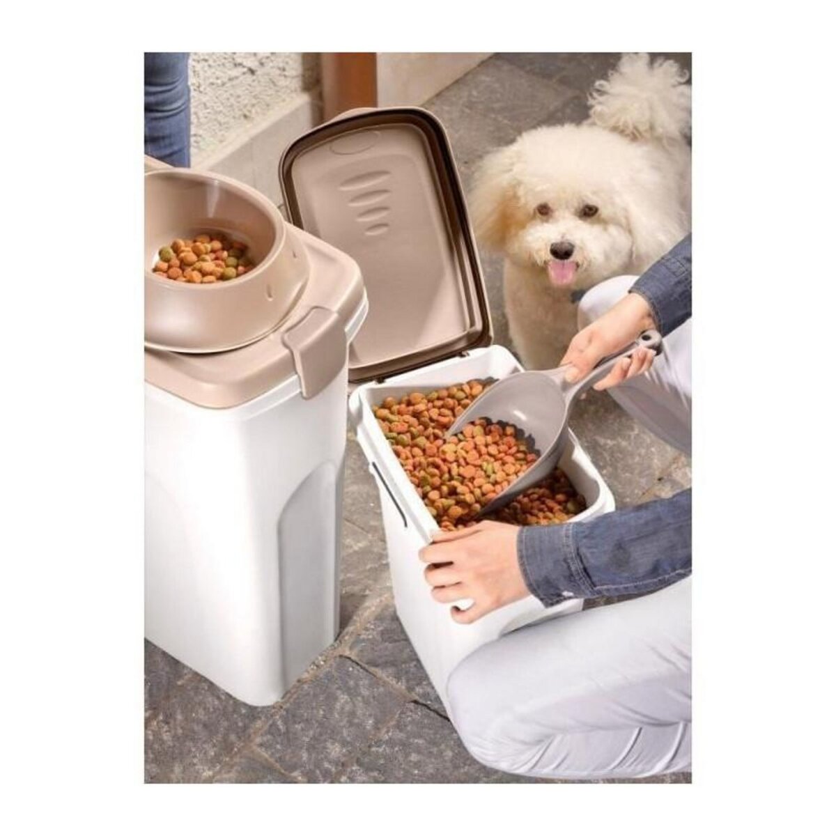 KERBL Conteneur - KERBL - Petfood - Brun/blanc - 15l