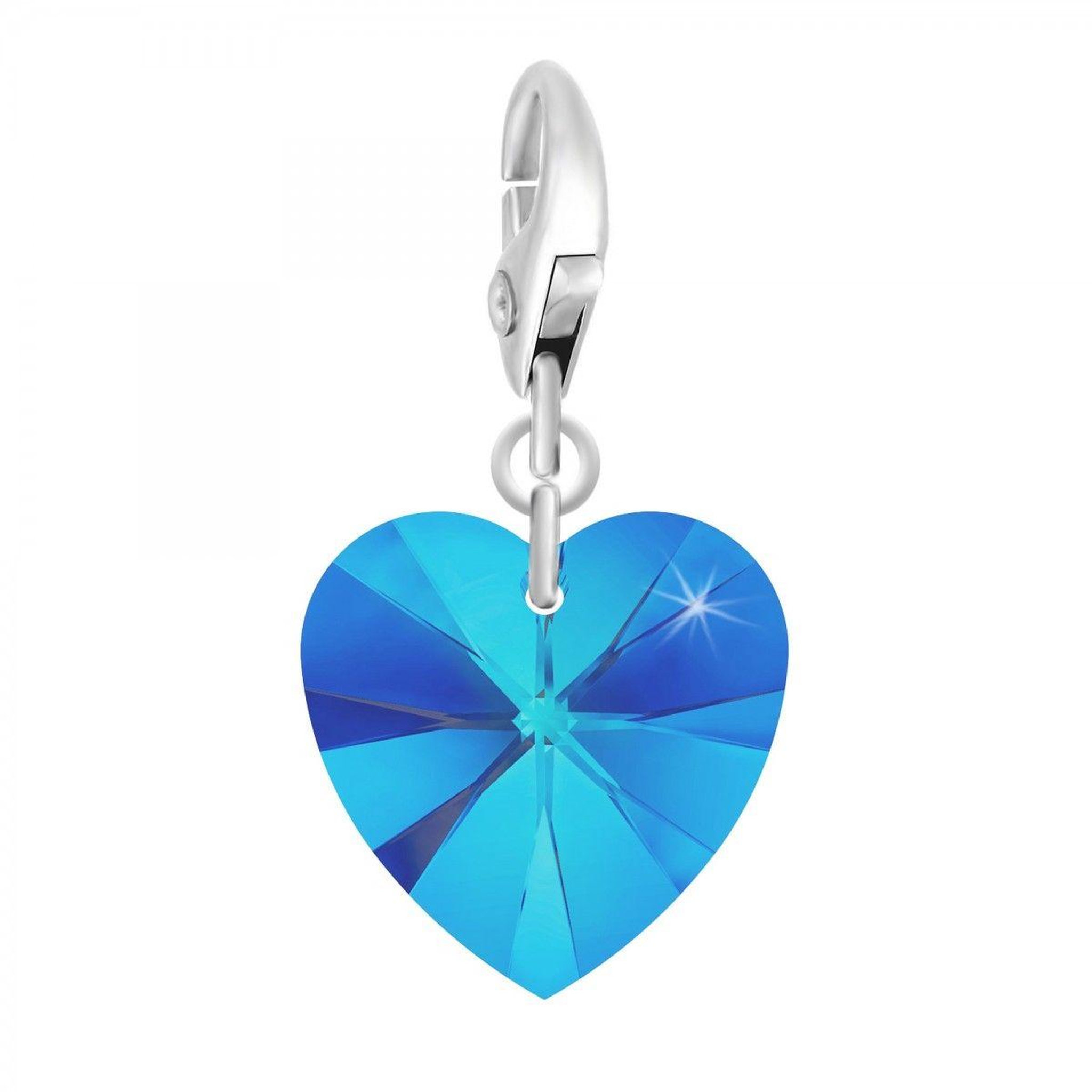 SC CRYSTAL Charm coeur bleu SC Crystal orné de Cristaux scintillants
