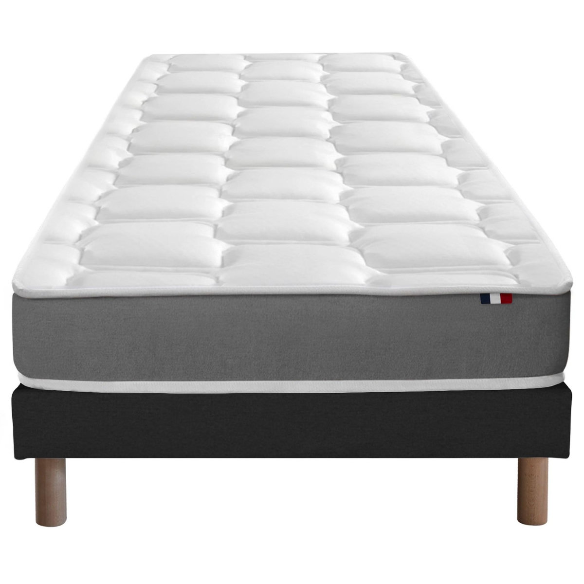 IDLITERIE Ensemble matelas mémoire de forme et mousse HR ZENITH avec sommier - confort français