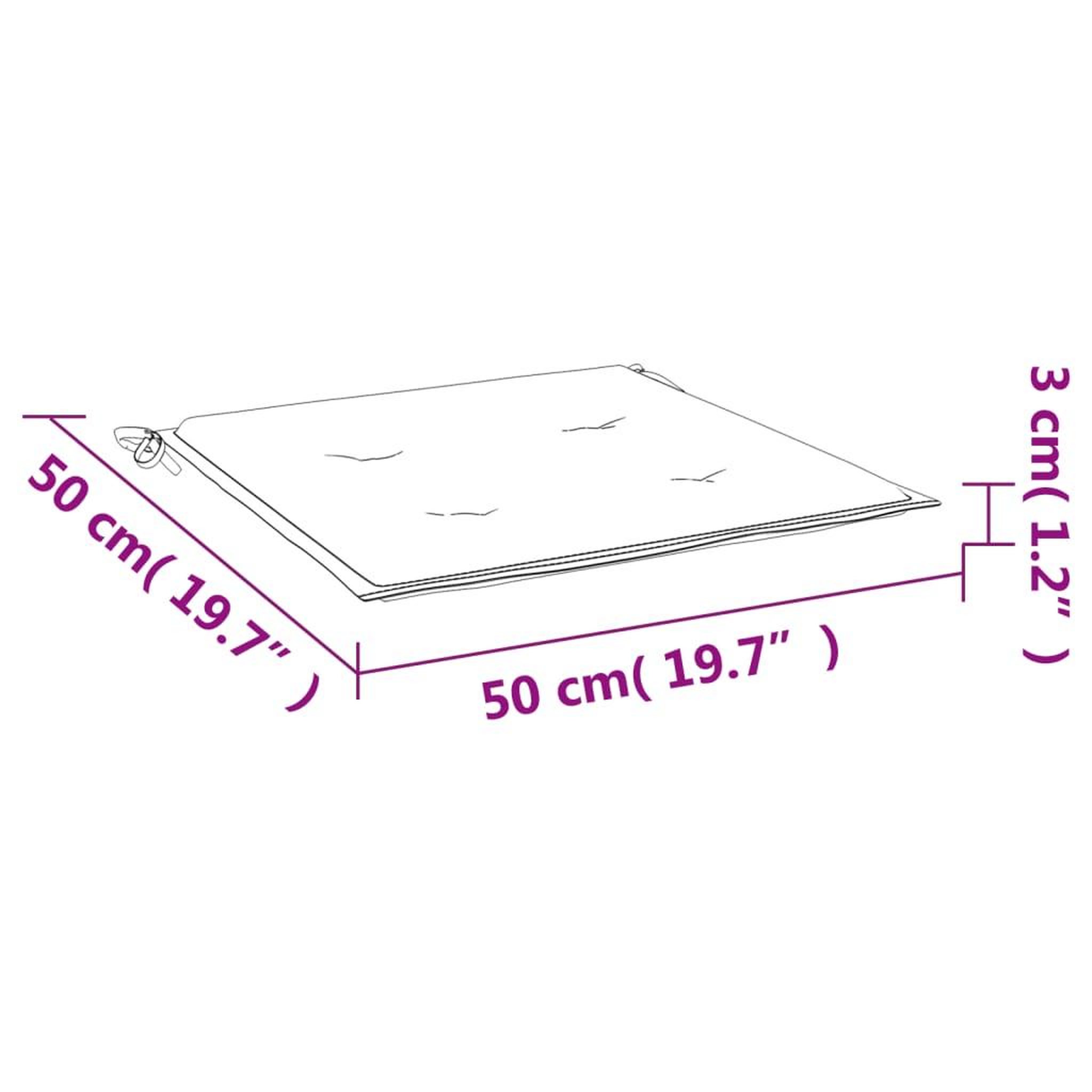 Voir la diapositive 6 : VIDAXL Coussins de chaise lot de 2 motif de feuilles 50x50x3 cm tissu