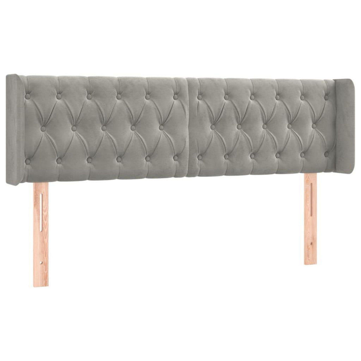 VIDAXL Tete de lit avec oreilles Gris clair 147x16x78/88 cm Velours