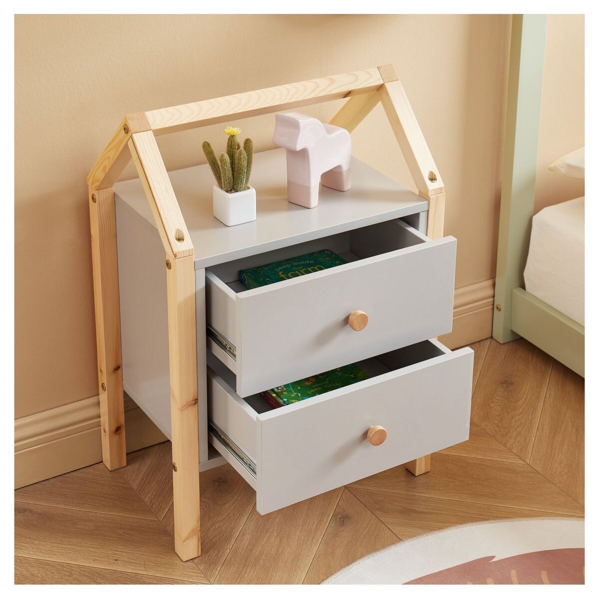 Table de chevet enfant  2 tiroirs L46cm CLEM